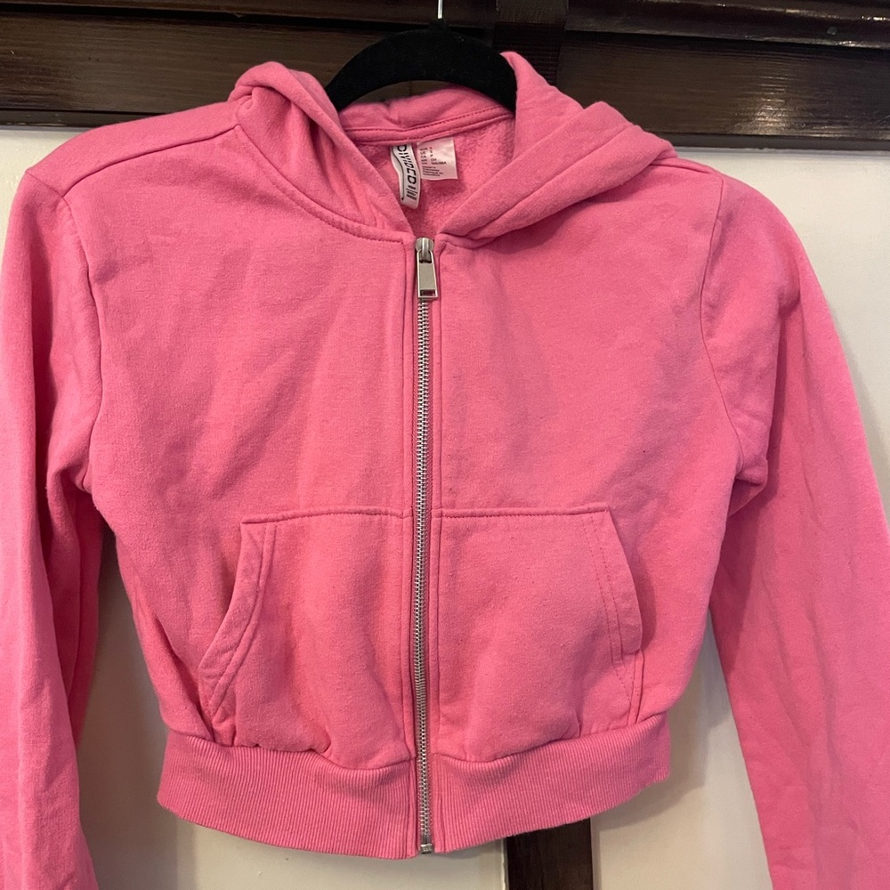 H&M Hot Pink Zip-Up Sweatshirt